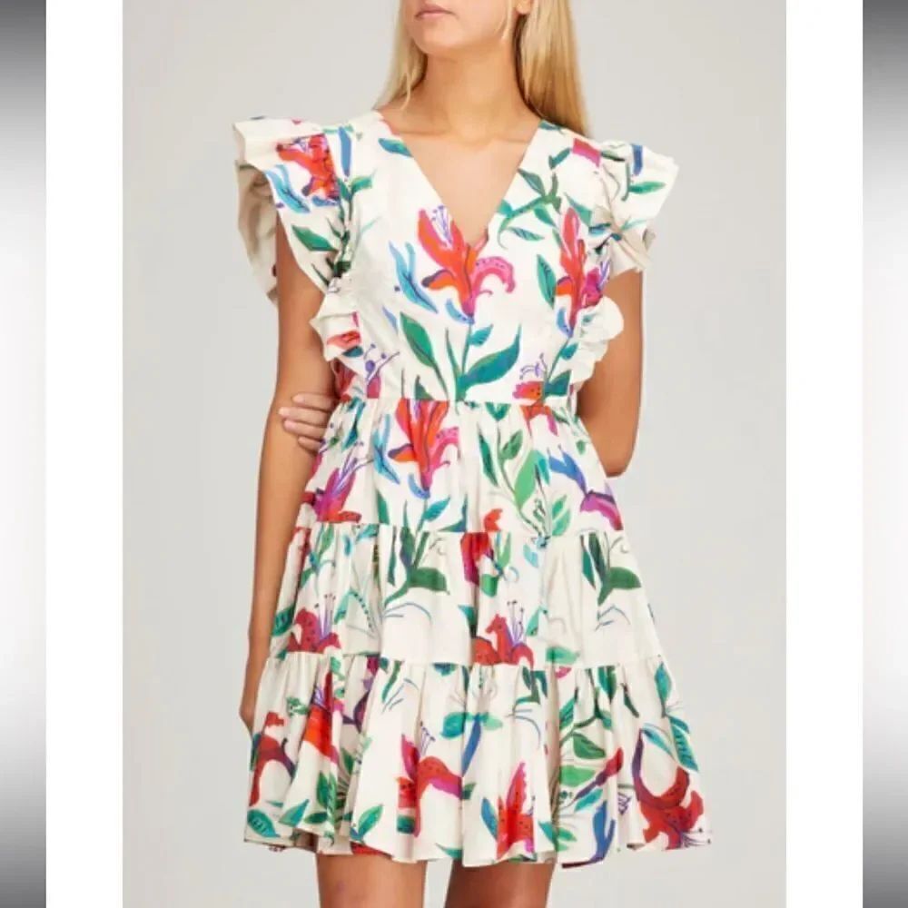 LA Double J Honeybun Dress White Lilly XS